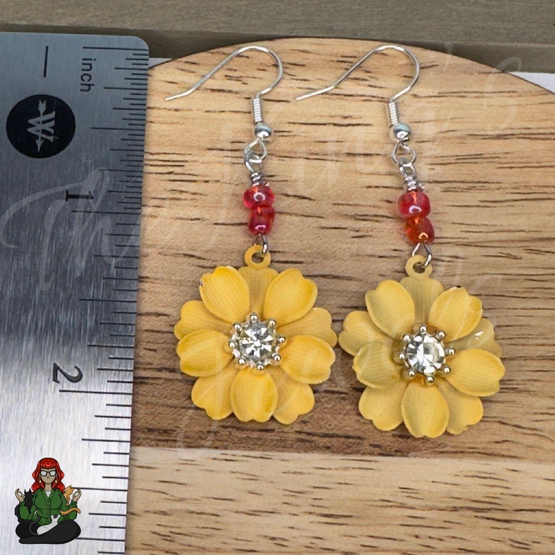 Katie - Orange Flower & Pink to Yellow Shift Earrings!