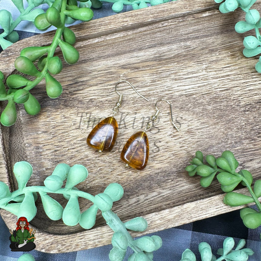 Shirley - Orange Abstract Bead Earrings!