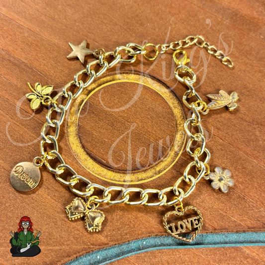 Rhiannon - Dream Charms Gold Chain Bracelet!