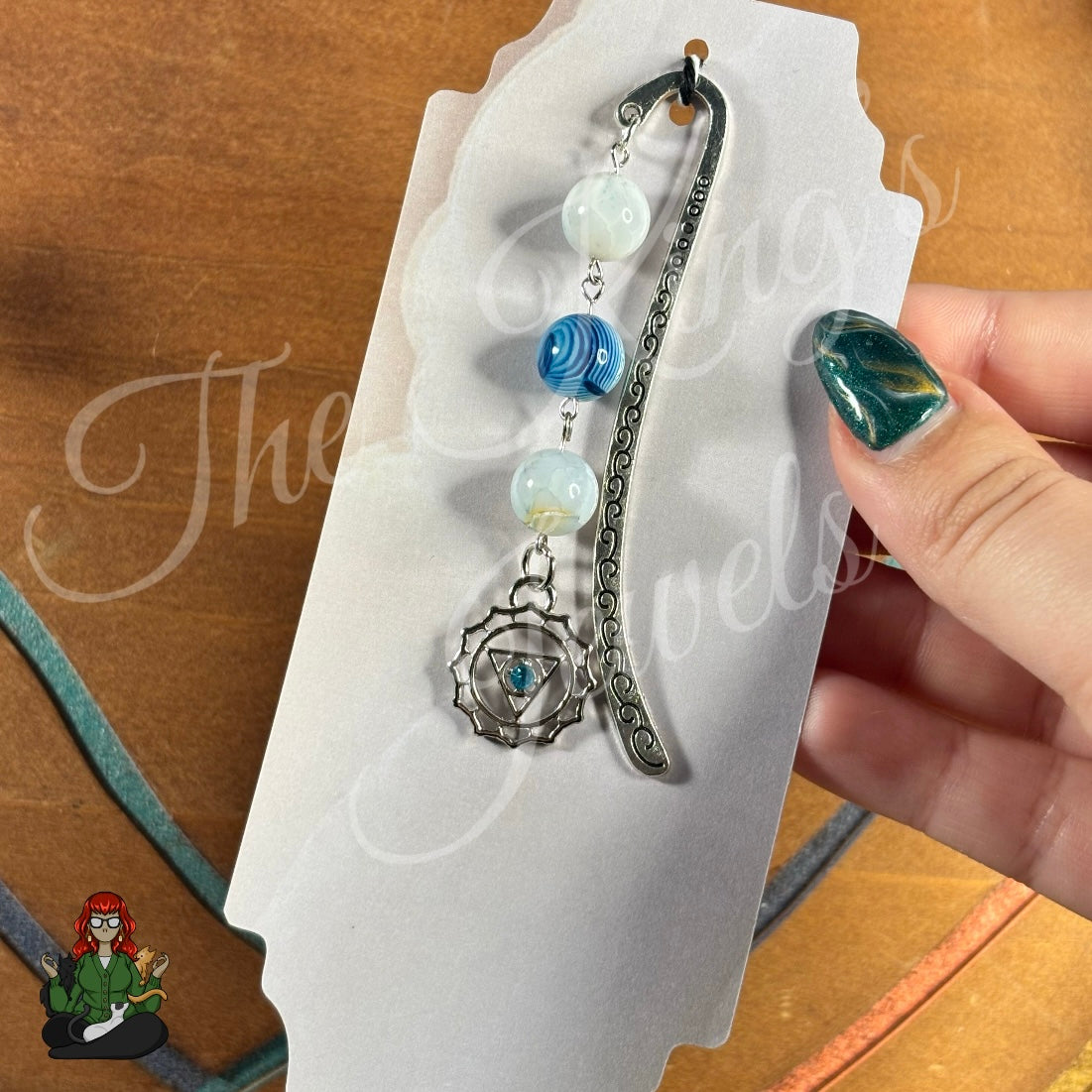 GwennaBelle - Teal Chakra Agate Bead Bookmark!