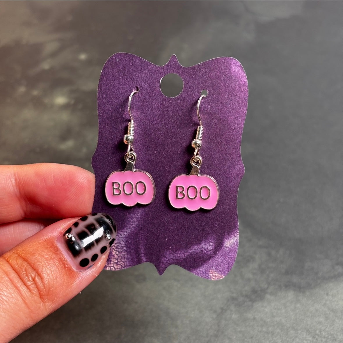 LeonaRae - Pink BOO Pumpkin Earrings!