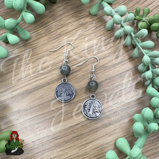 Katie - Bloodstone Bead & Tree of Life Earrings!