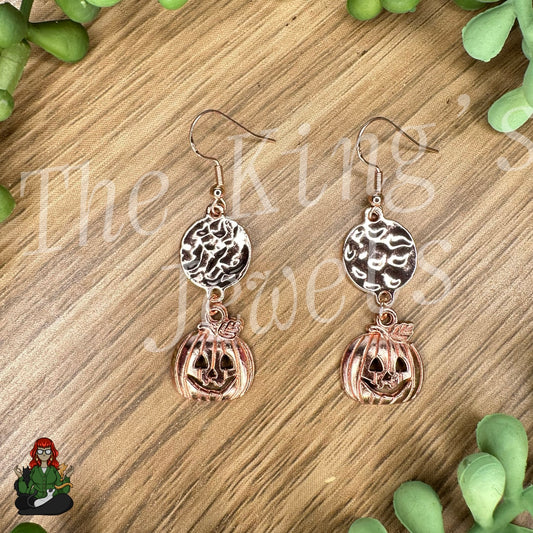 Katie - Rose Gold Pumpkin Earrings!