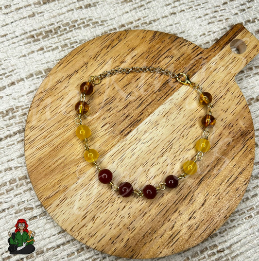 Jessica - Autumn Themed Glass Bead Bracelet!