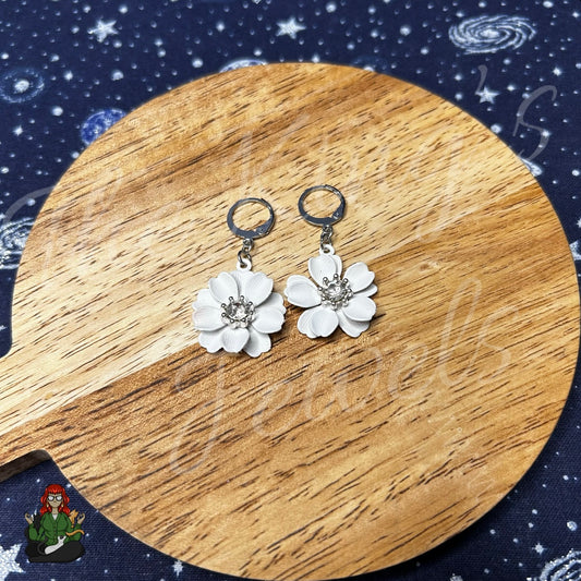 LeonaRae - Sparkling White Flower Earrings!