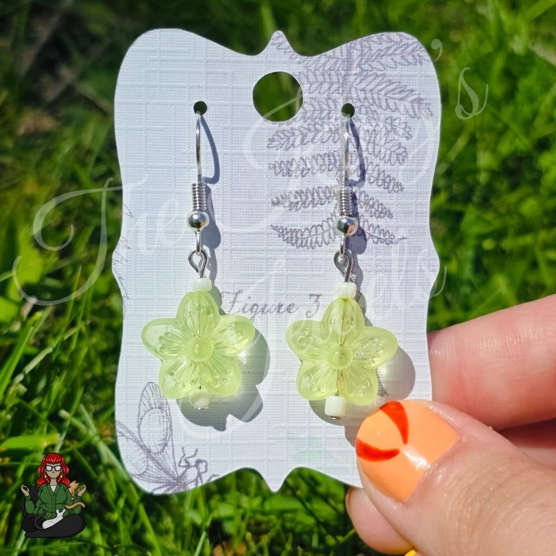 Melissa - Lime Flower Earrings!