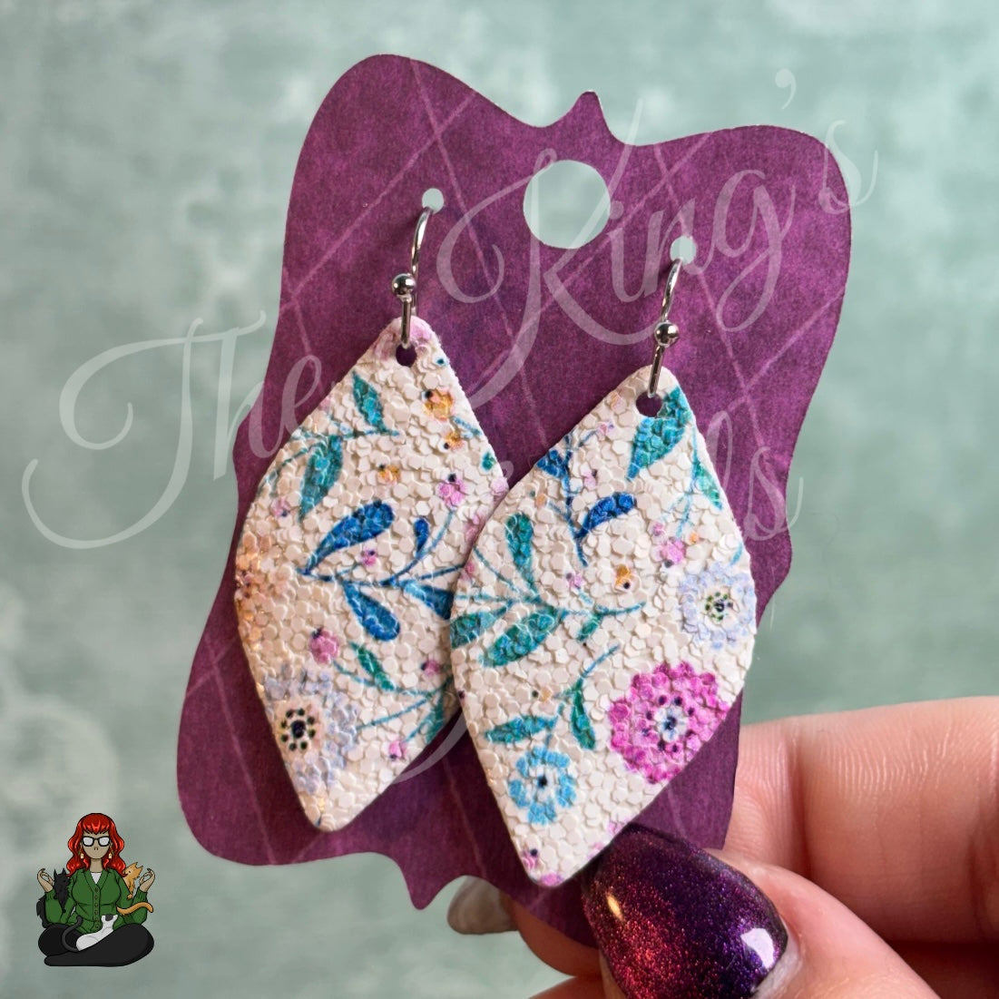Floral Faux Leather Earrings!