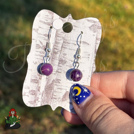 Shirley - Purple Beaded Earrings!