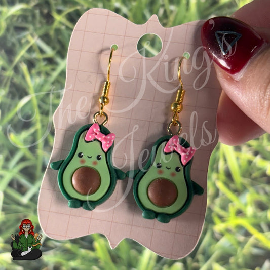 LeonaRae - Avocado Pink Bow Charm Earrings!