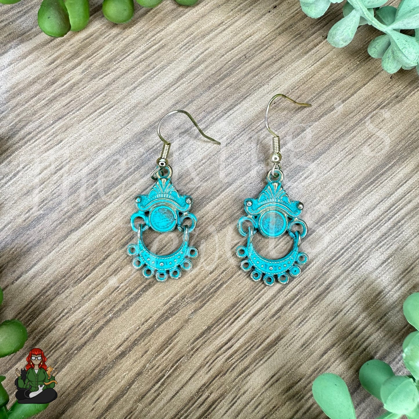 LeonaRae - Worn Look Teal Earrings!