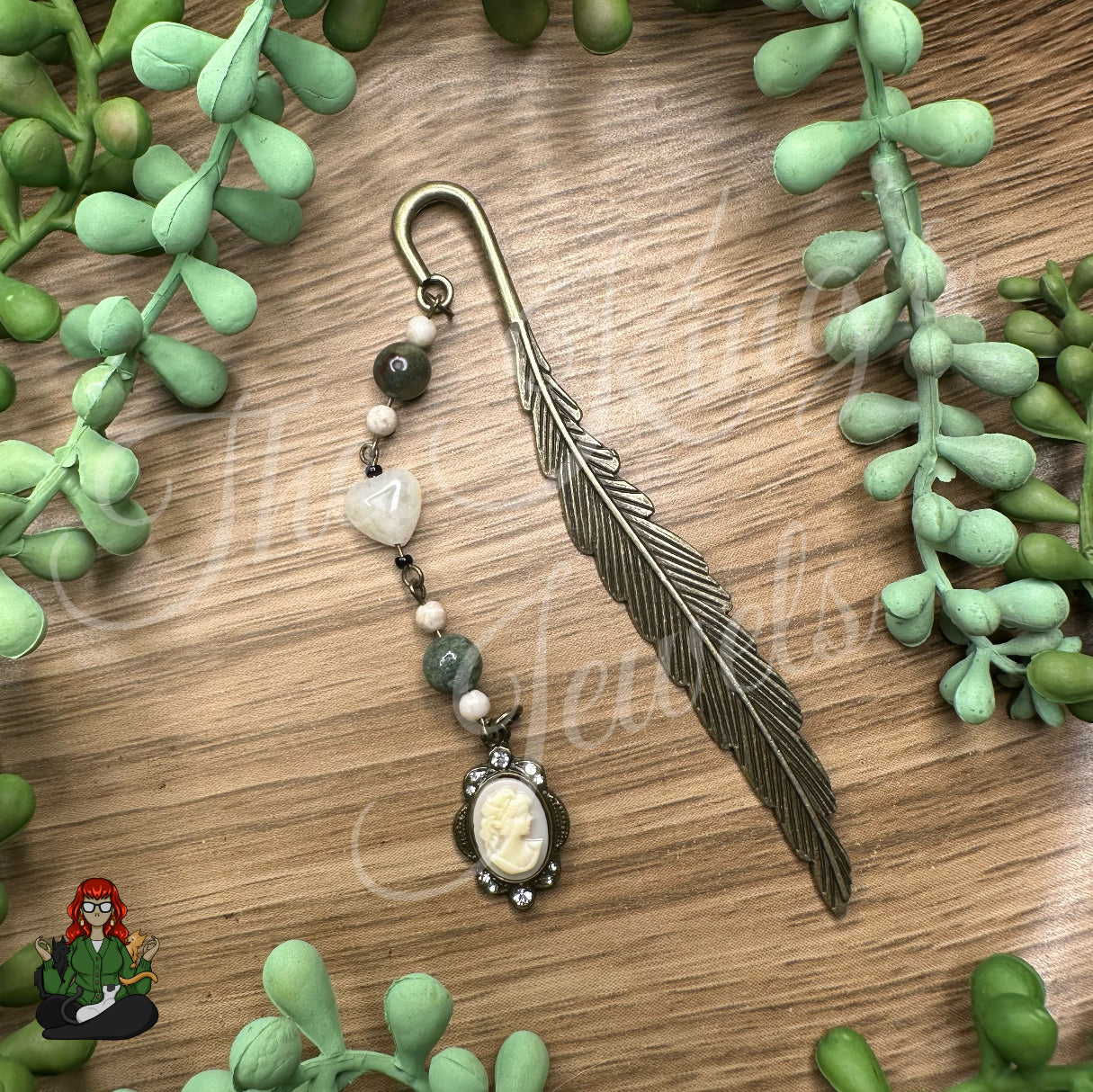 GwennaBelle - Quartz Heart, Green Agate, & Cameo Bookmarks!