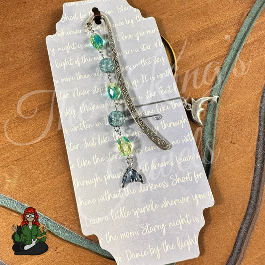 GwennaBelle - Mermaid Tail Teal Glass Bead Bookmark!