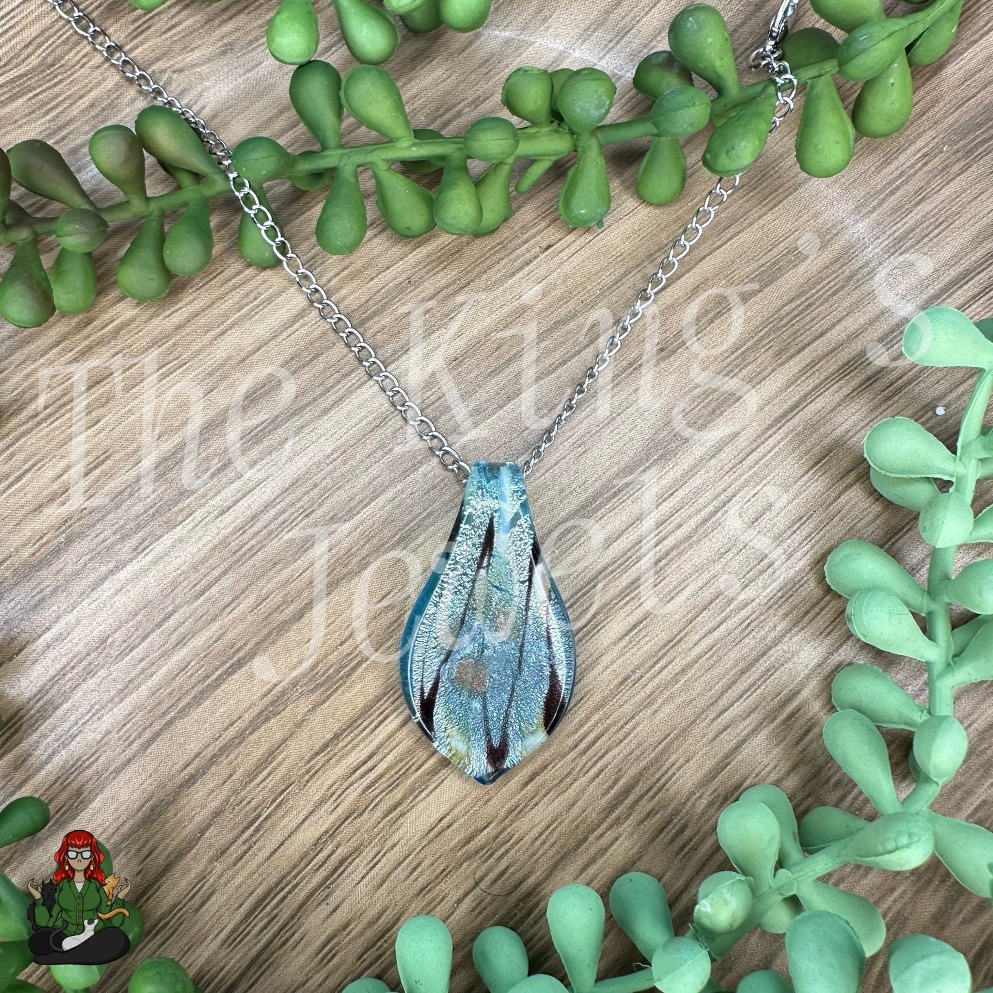 Ella - Blue Leaf Shaped Necklace!