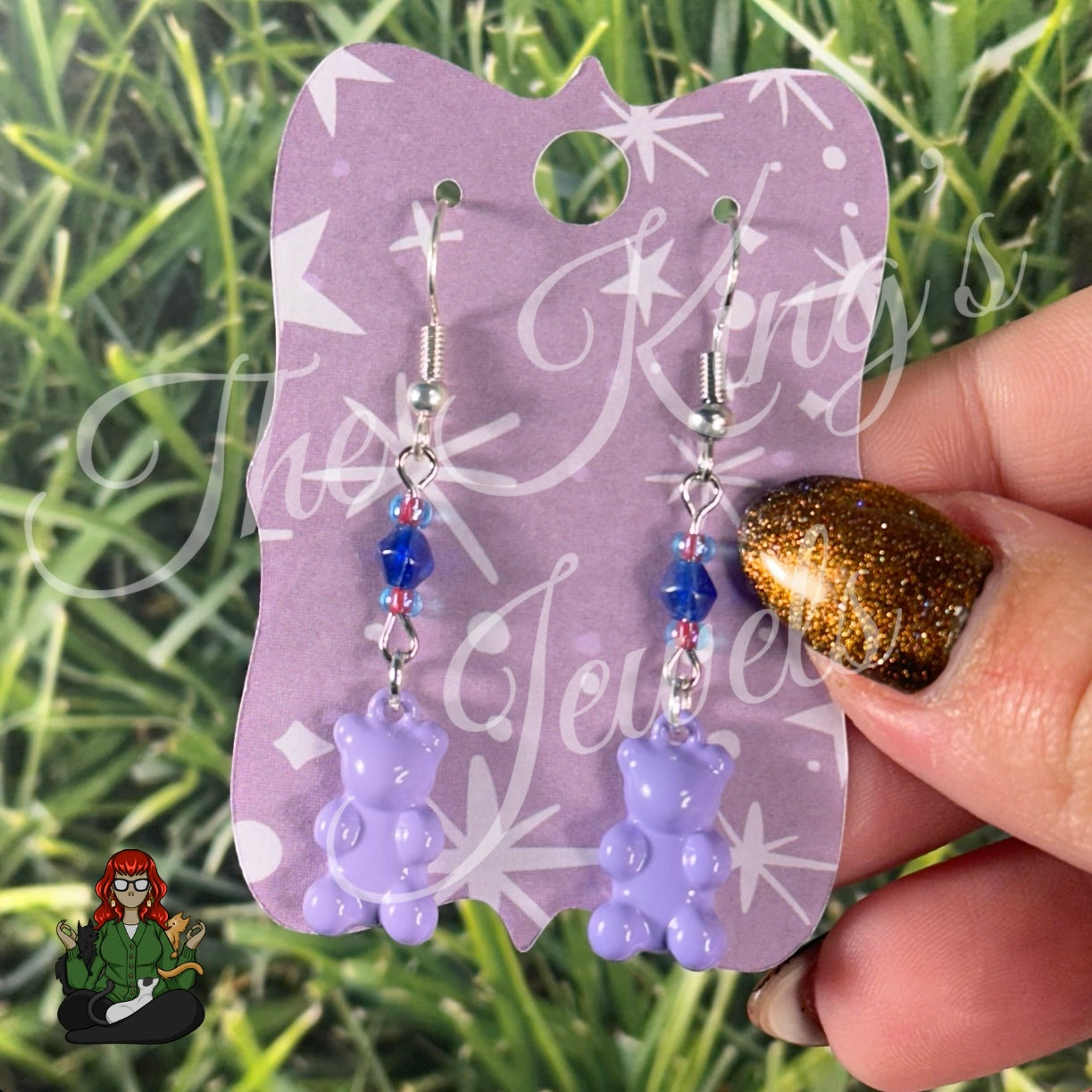 Katie - Purple Gummy Bear Earrings!