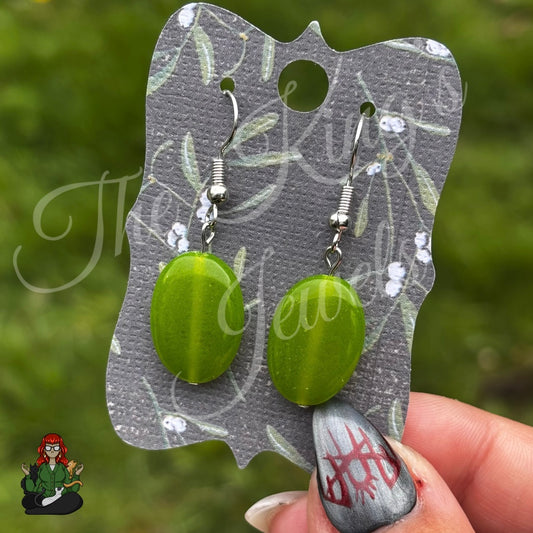 Shirley - Peridot Oval Bead Earrings!