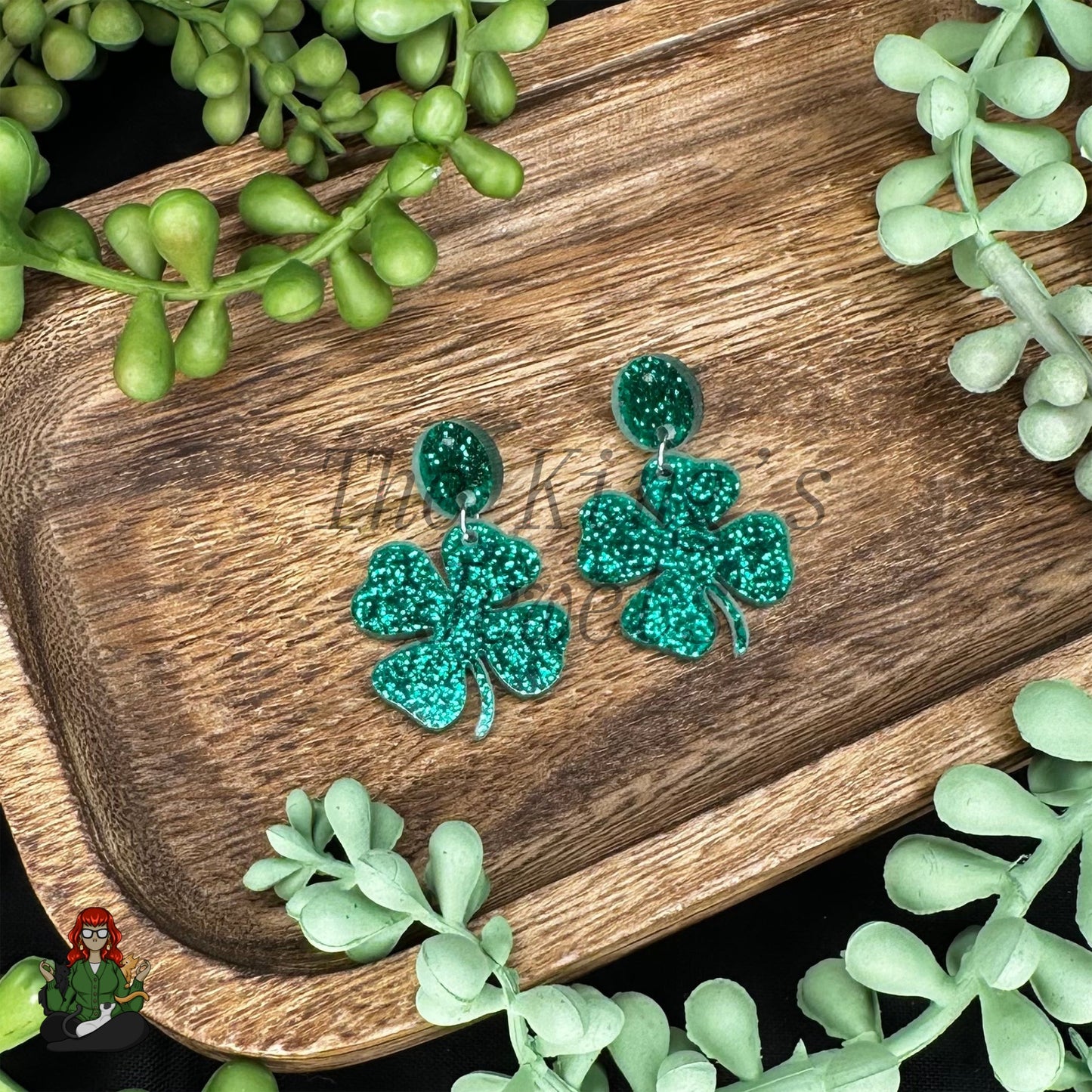 Lucky - Four Leaf Clover Acrylic Earrings!