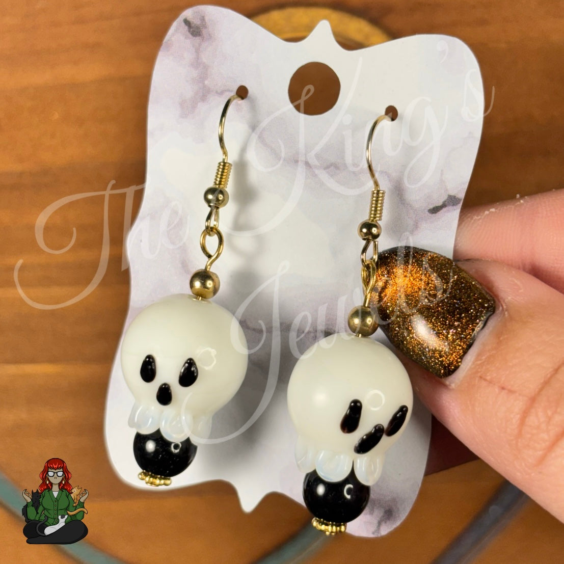 Melissa - Ghost Lampwork Glass Earrings!