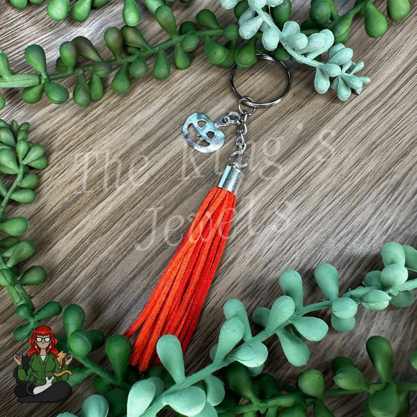 Morgan - Orange Tassel, Pumpkin Charm Keychain!