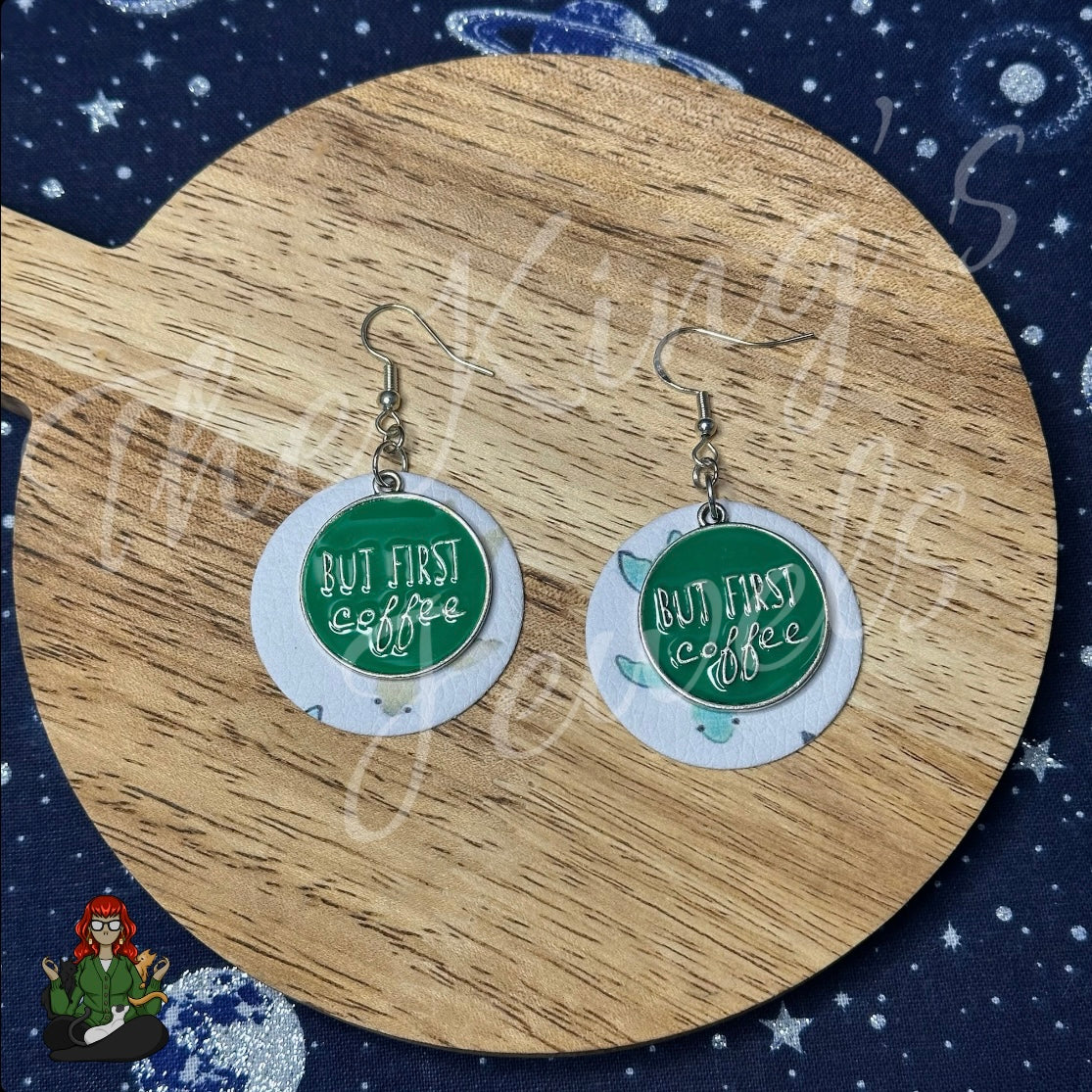 Anna - Turtles But First Coffee Earrings!