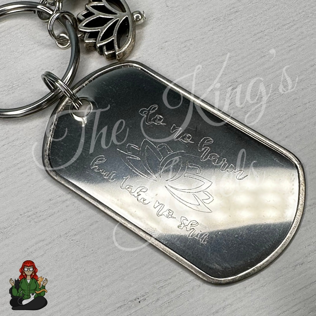 Do No Harm, Take No Shit Etched Dog Tag Keychains!