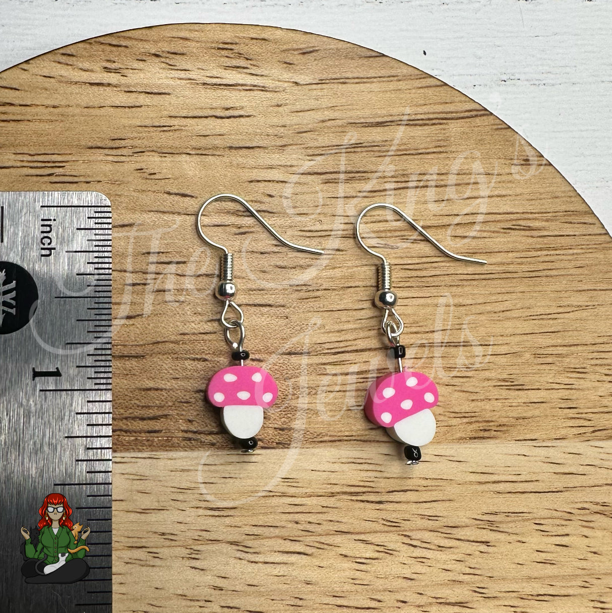 Shirley - Pink Mushroom Earrings!