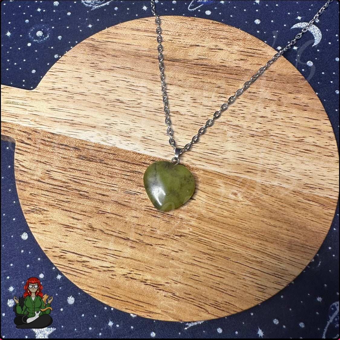 Ella - Green Agate Heart Necklace!