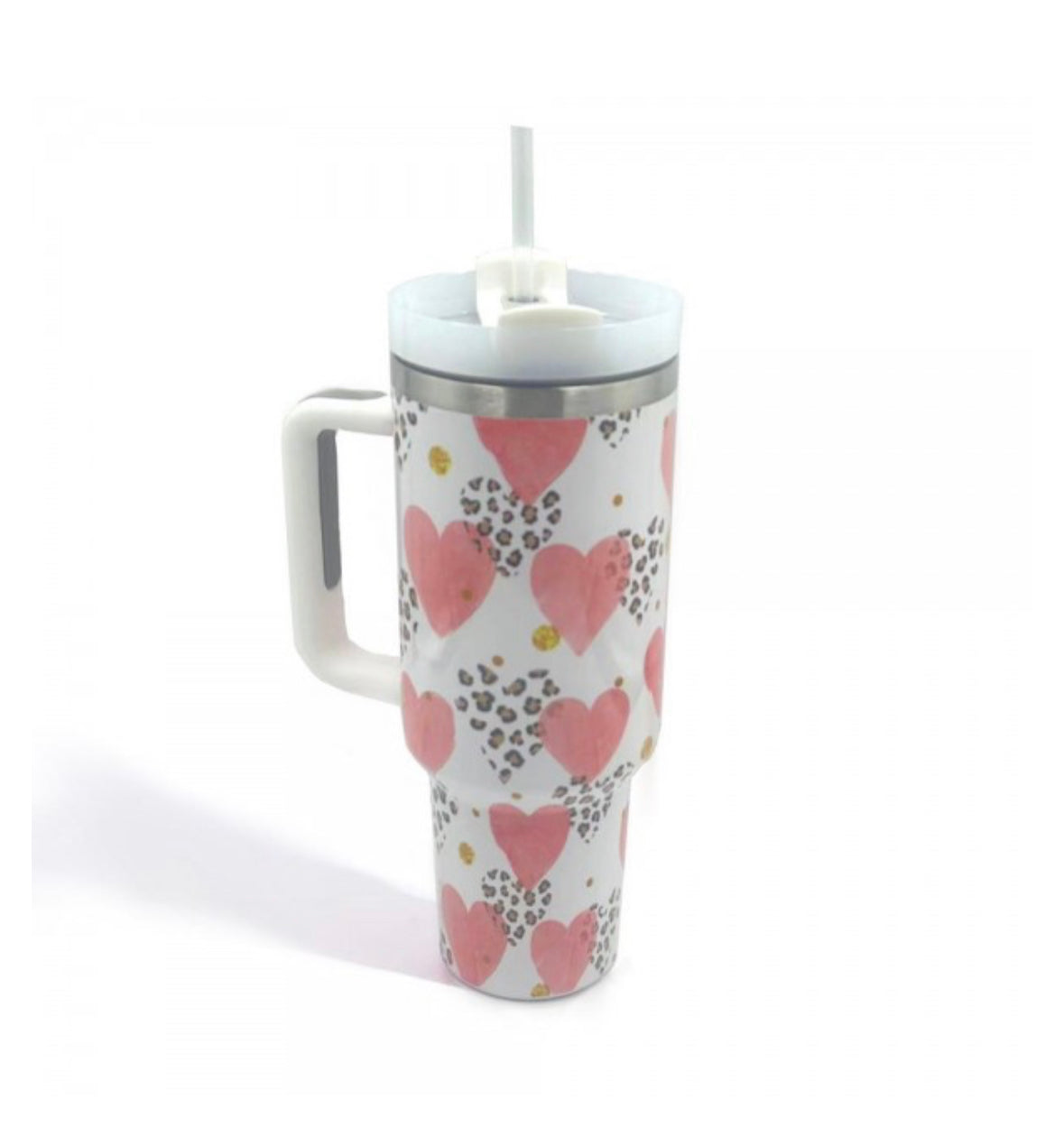 Vikki - Leopard Print Heart Tumbler!