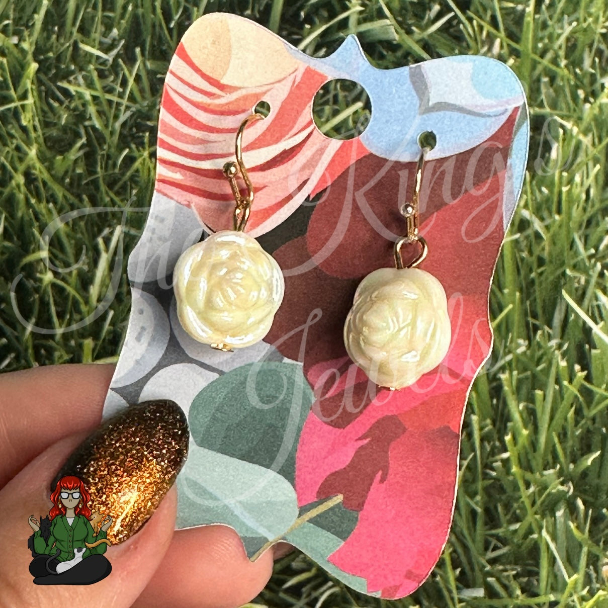 Shirley - Cream Pearl Gold Earrings!