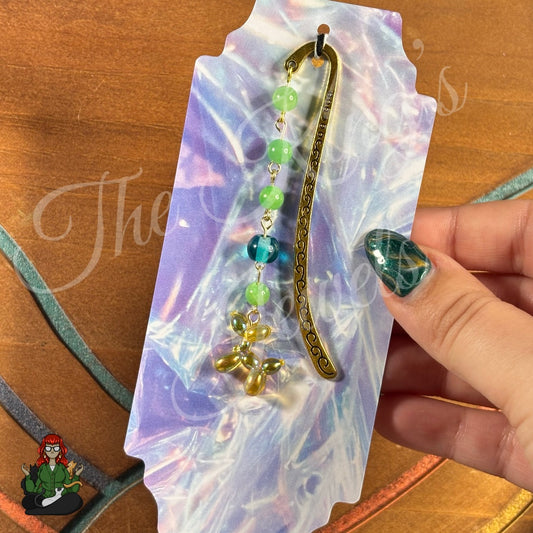 GwennaBelle - Balloon Animal & Green Glass Bead Bookmark!