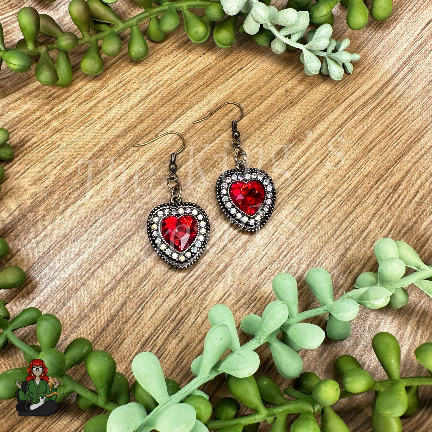 LeonaRae - Rhinestone Heart Earrings!