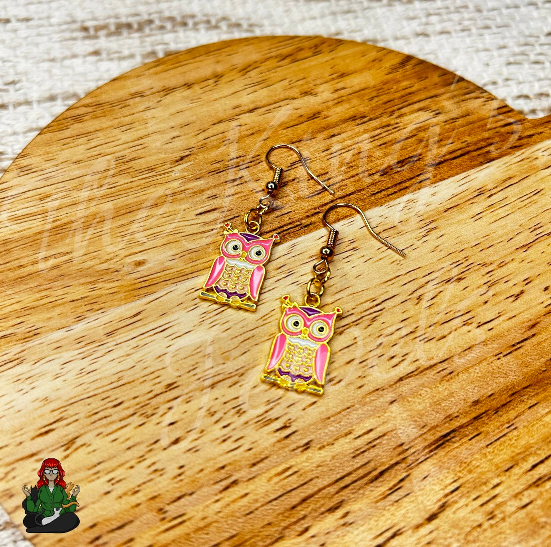 LeonaRae - Pink Owl Earrings!