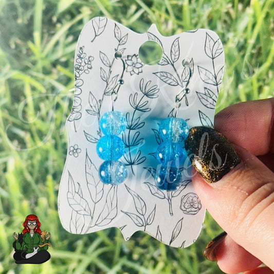 Melissa - Blue Glass Crackle Bead Earrings!