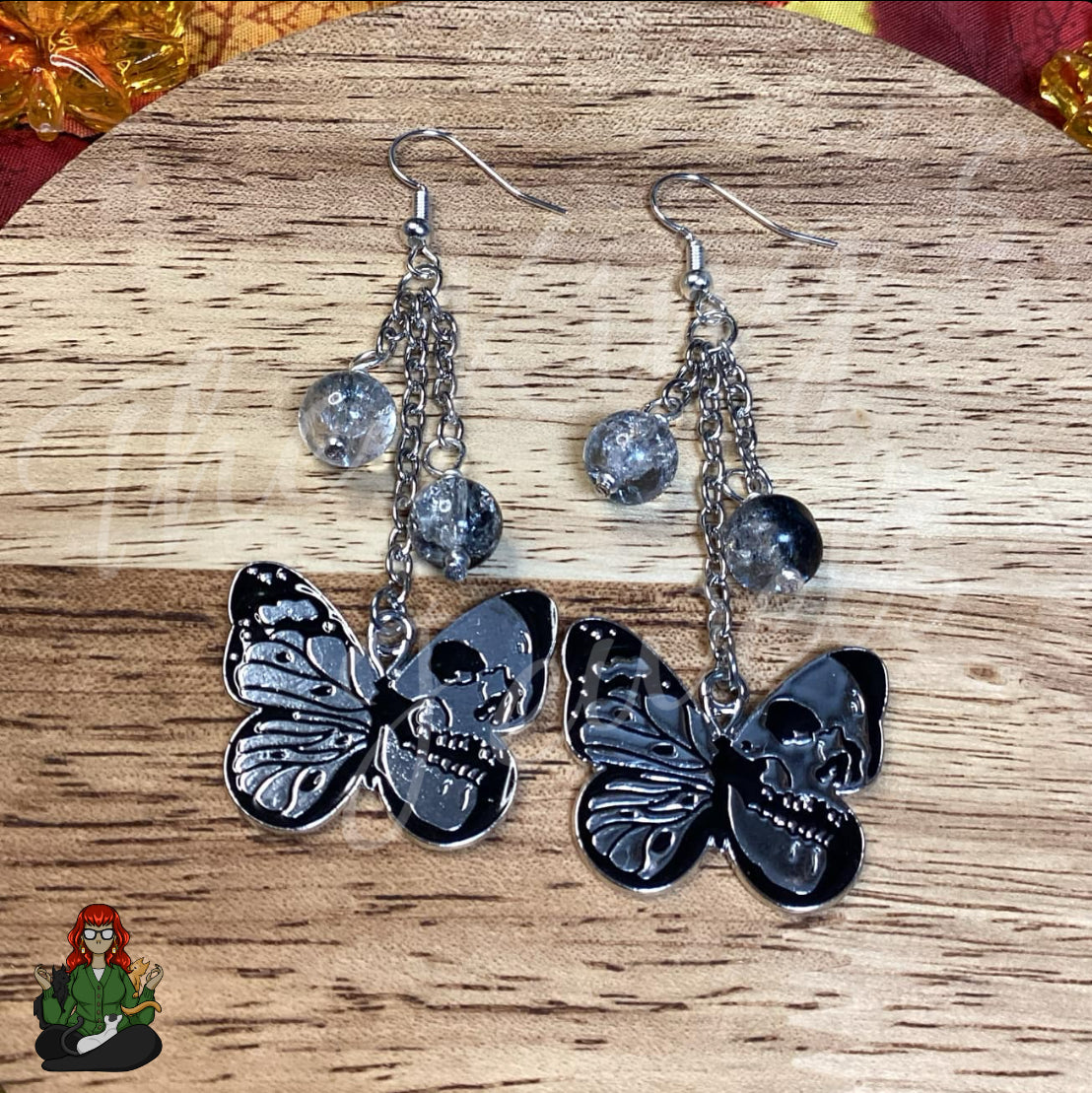 Gladys - Butterfly Skull Earrings!