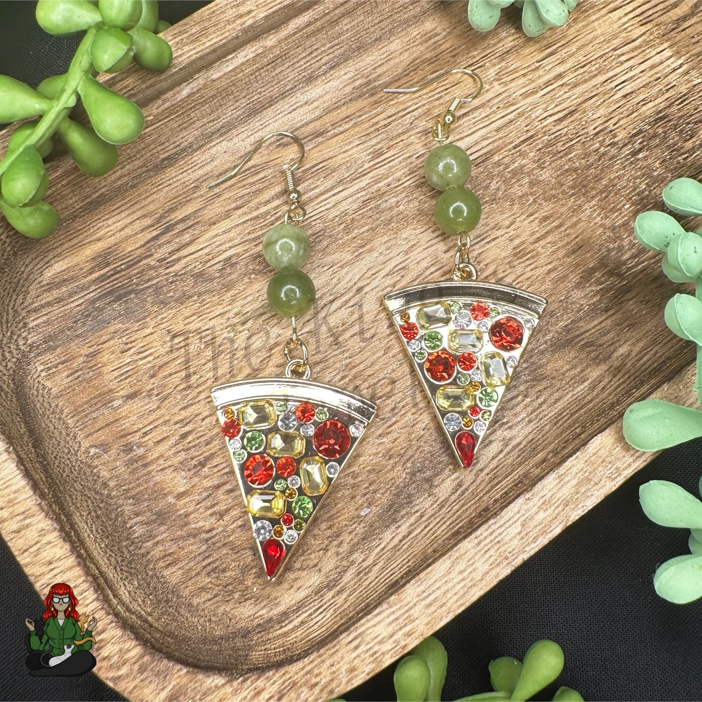 Katie - Rhinestone Pizza Earrings!