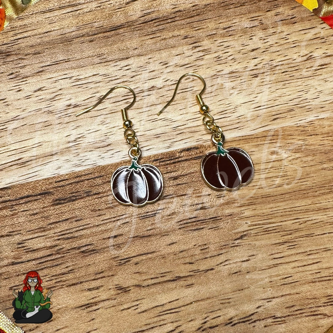 LeonaRae - Brown Pumpkin Earrings!