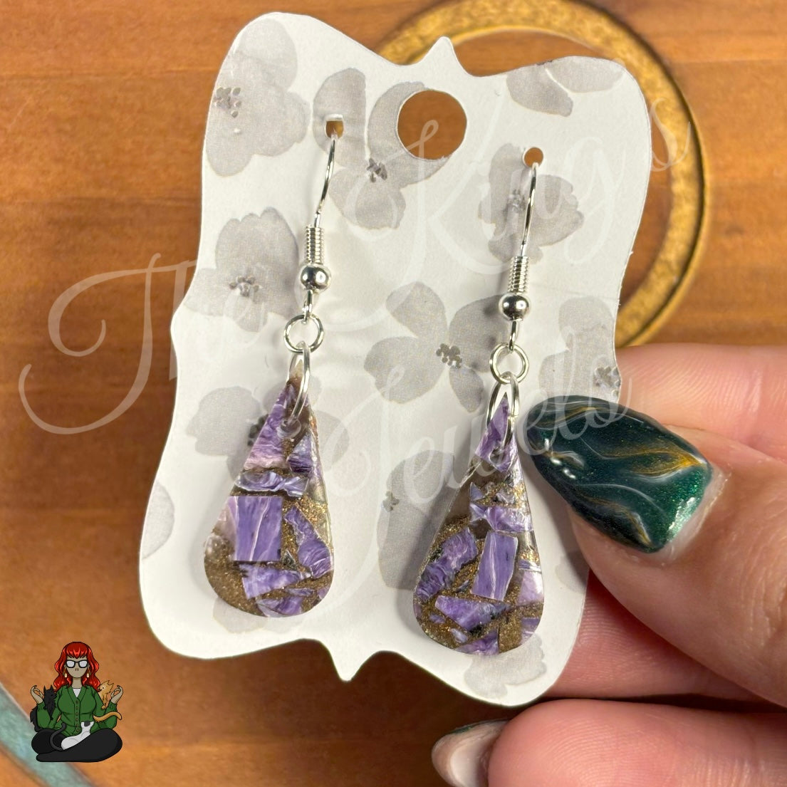 LeonaRae - Purple Charoite Teardrop Earrings!
