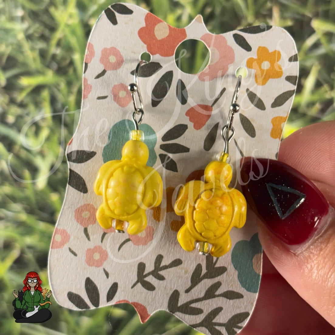 Melissa - Yellow Turtle Bead Earrings!