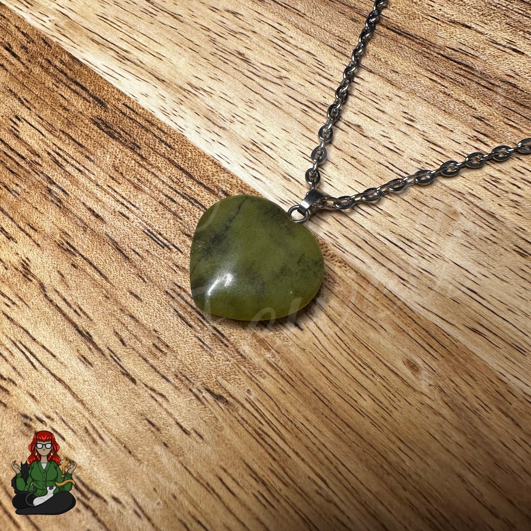 Ella - Green Agate Heart Necklace!