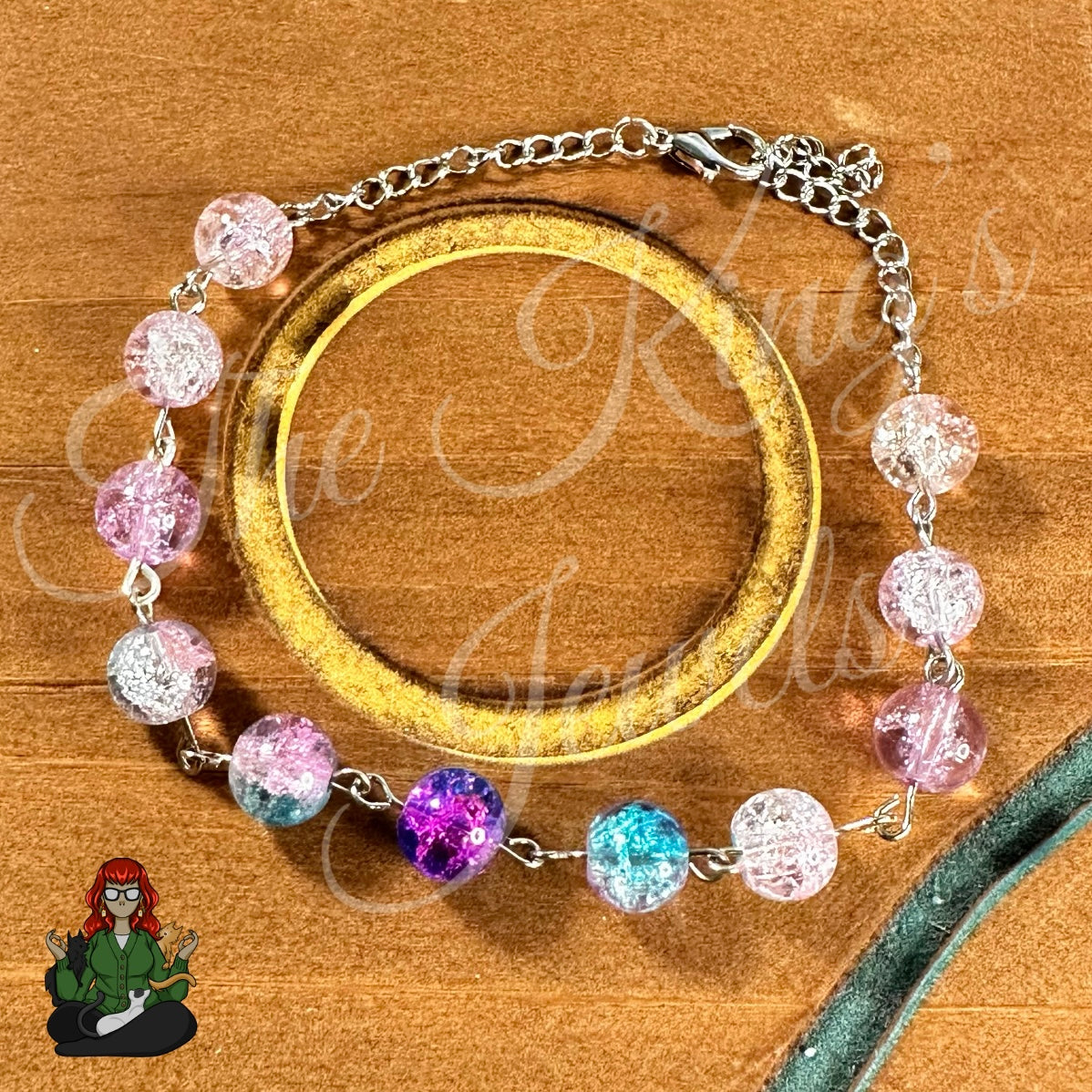 Jessica -  Cotton Candy Crackle Bead Bracelet!