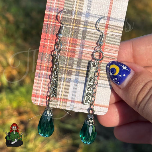 Gladys - 'Be The Light' Green Teardrop Earrings!