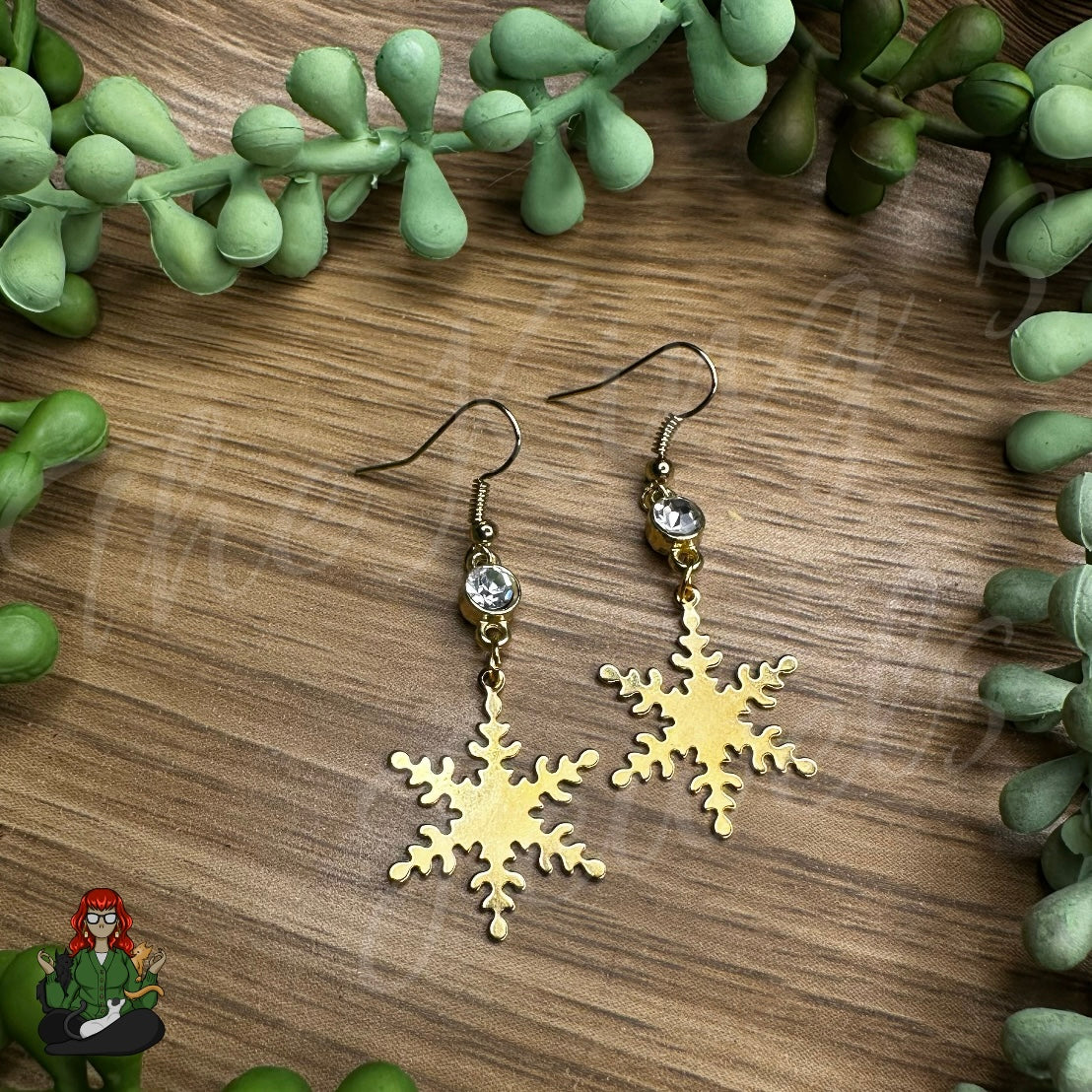 Katie - Rhinestone & Snowflake Earrings!