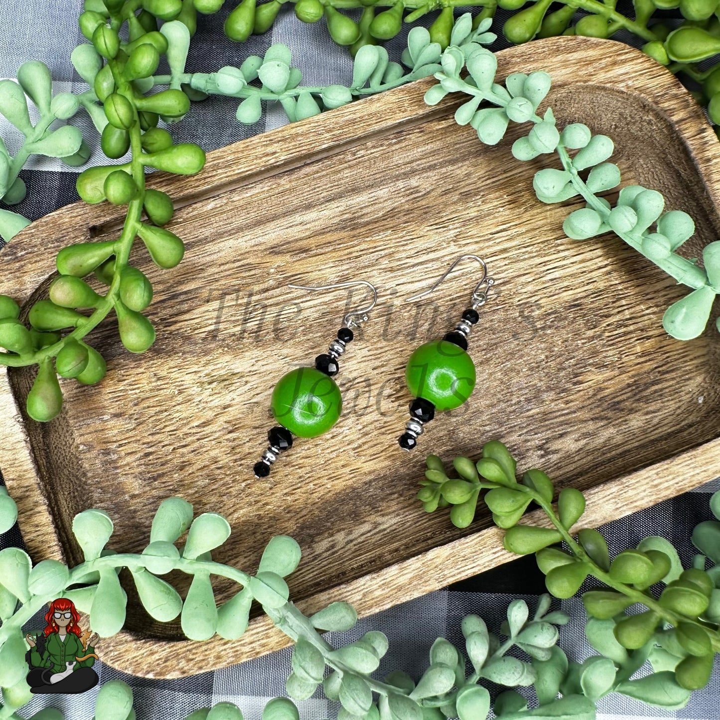 Faye - Green Beaded Earrings!