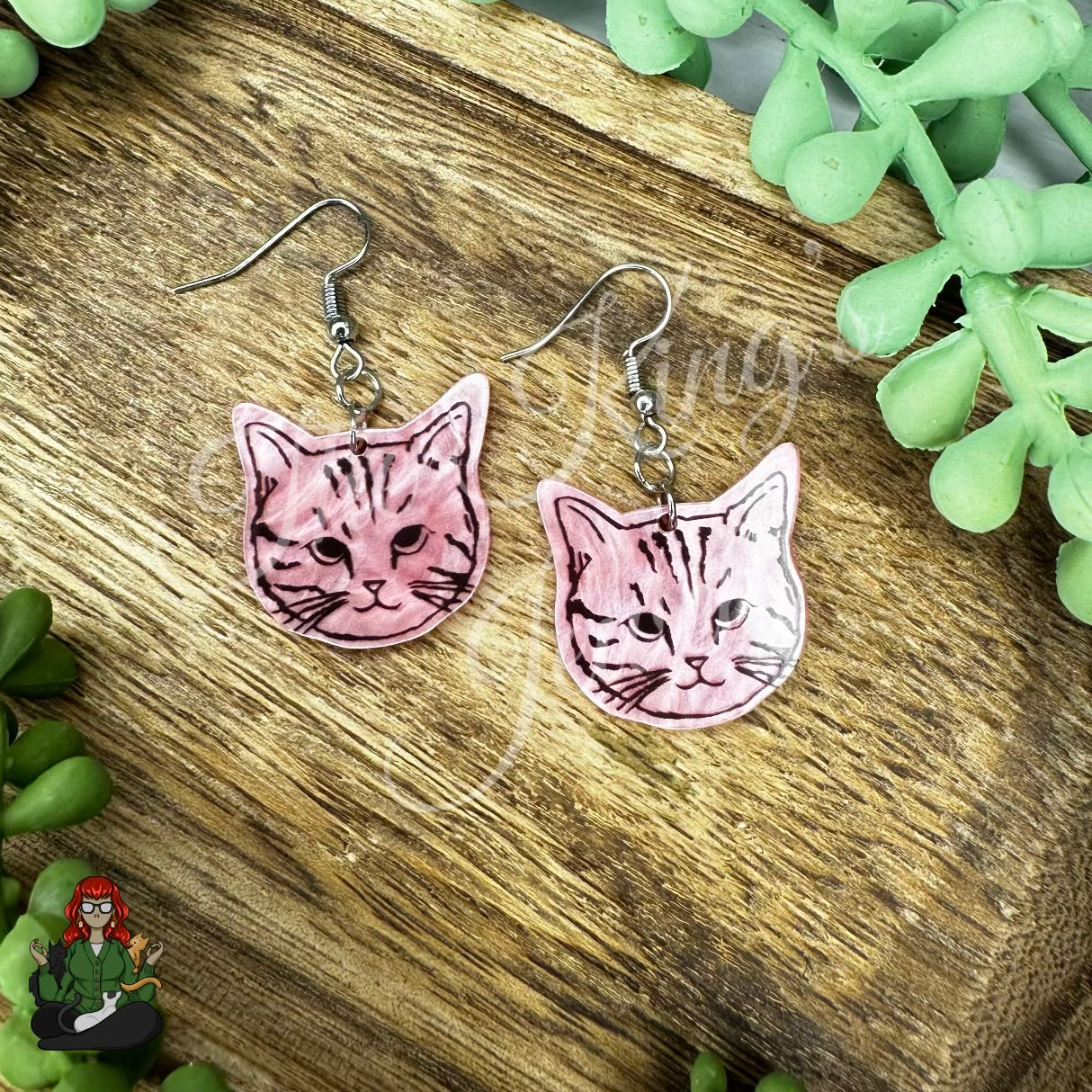 LeonaRae - Pink Cute Cat Earrings!