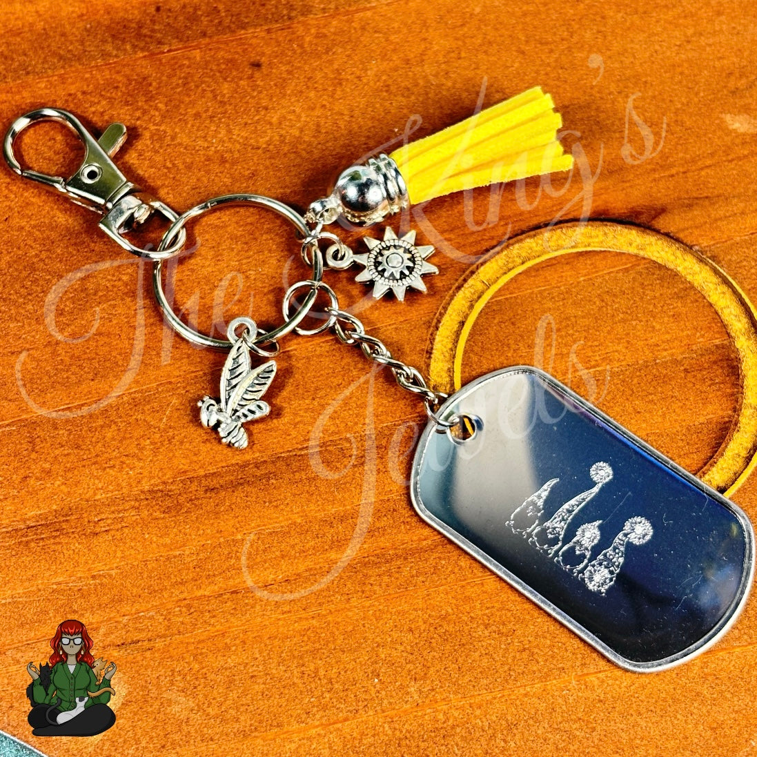 Reese - Gnome Dandelion Wishes Yellow Tassel Keychain!