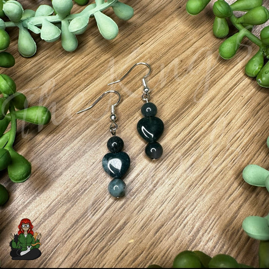 Melissa - Jade Heart Bead Earrings!