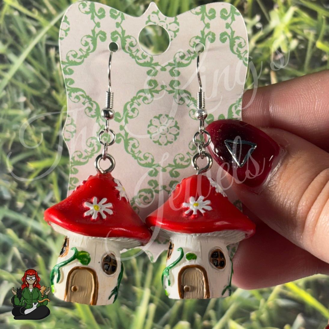 LeonaRae - Mushroom Fairy House Earrings!