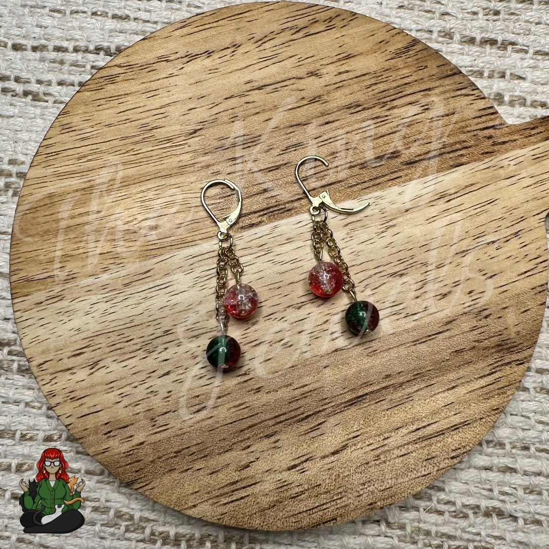 Gladys - Christmas Bead Earrings!