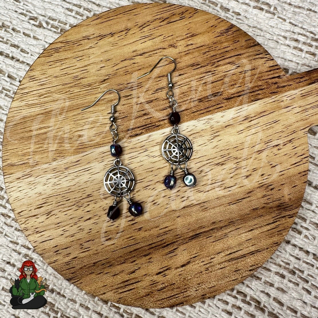 Freya - Spiderweb Dreamcatcher Earrings!