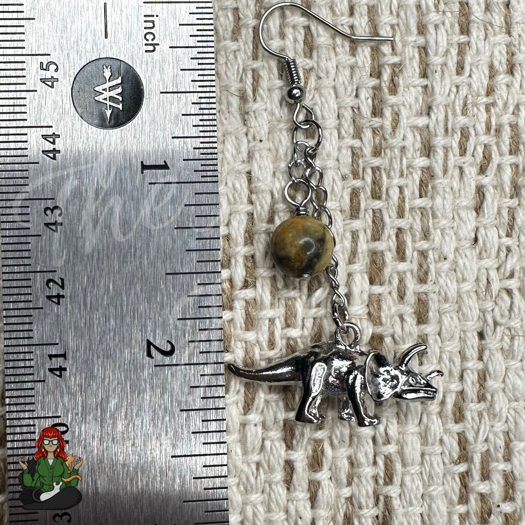 Gladys - Triceratops Earrings!