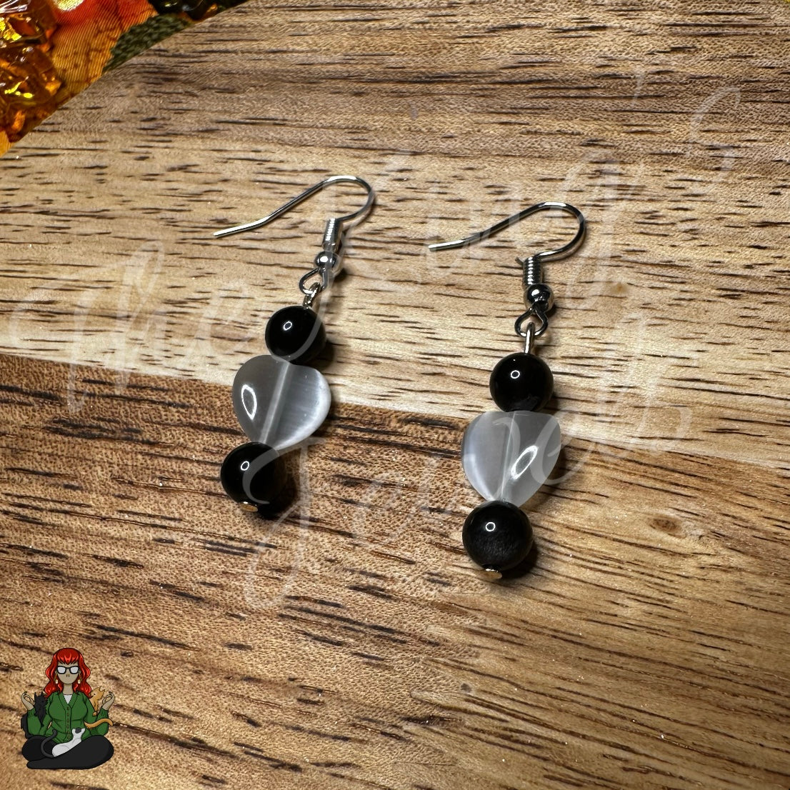 Melissa - Selenite Heart Earrings!